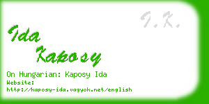 ida kaposy business card